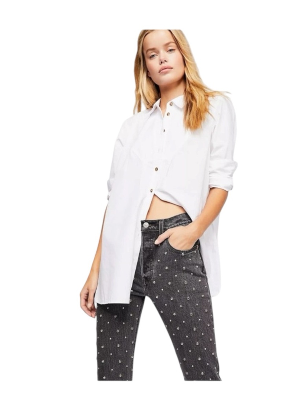 Levi’s x Free People ✪ 501 Crystal Crop Stretch Jeans ✪ Black Wash ✪ 30 Y2K Vibe